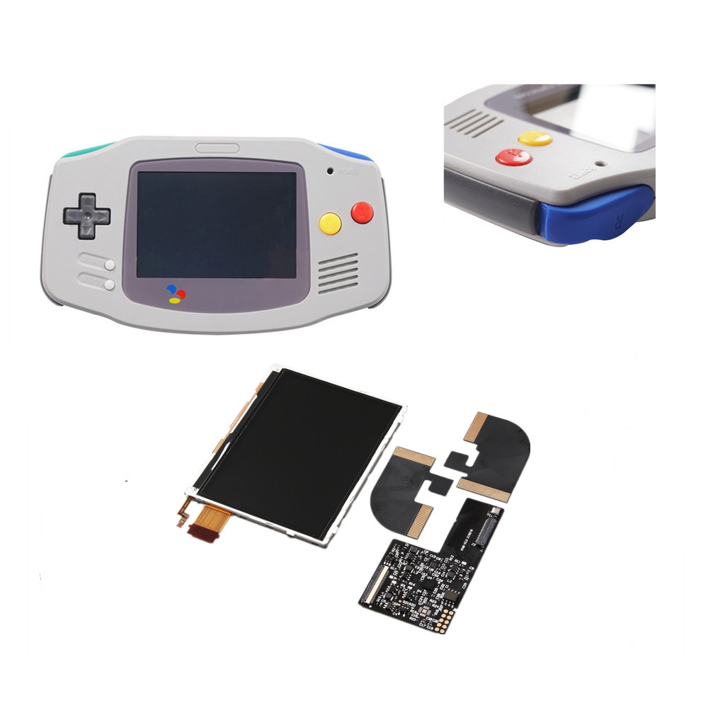 FUNNNYPLAYING For Gameboy GBA Advance ITA AGB RETRO PIXEL TFT BACKLIGHT KIT Memory Brightness Adjust The Display With Shell: SFC ITA