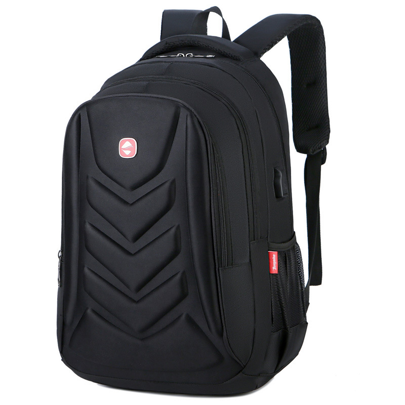 Mens USB Charge Waterproof Laptop Backpacks Large Capacity Male Leisure Travel Bags Student School Bookbag Computer Big: Black