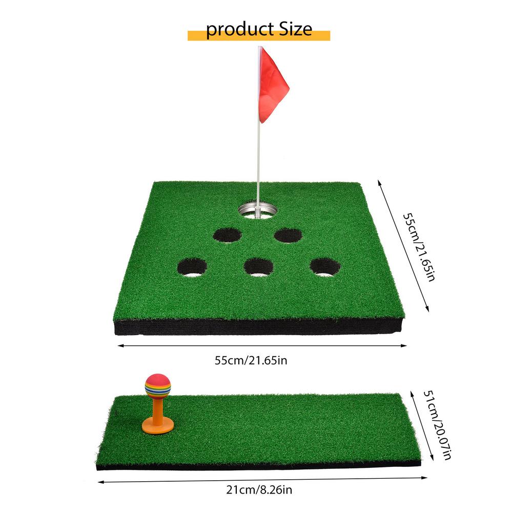EPE Floating Green Golf Mat Water Pool Flag Driving Artificial Turf Pool Golf Game Set Floating Golf Green w/ Other Accessories