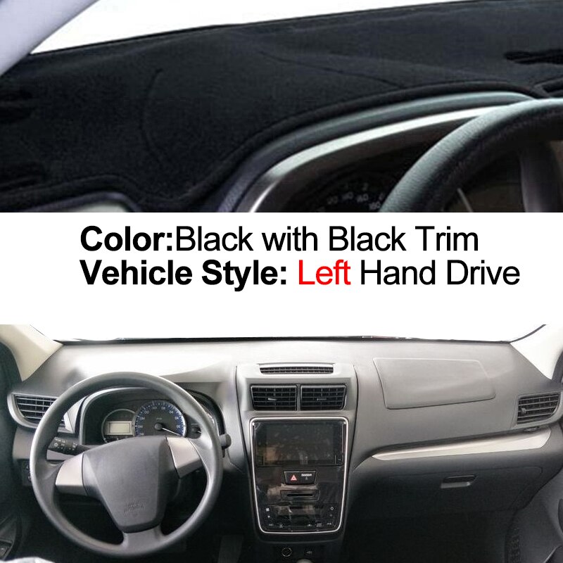 Car Dashboard Cover Dash Mat Carpet Cape For Toyota Avanza - Auto Sun Shade Anti-Sun UV Anti-dirty: Black LHD