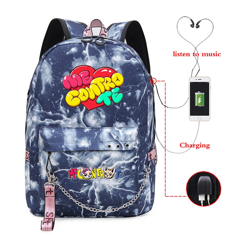 Cool Backpack Harajuku School Bags Girls College Students Laptop USB Charging Backpack Casual Travel Rucksack: 14