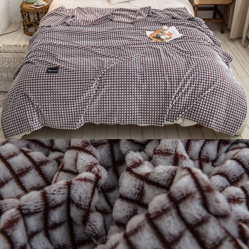 Couvertures en flanelle douce pour lits couleur unie corail polaire fausse fourrure en peluche jeter simple lit Double hiver couvre-lit couvertures: Wine / 200X230CM