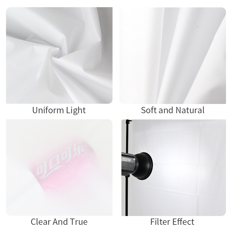 Modificador de luz sin costuras blanco de seda de nailon de tela de difusión de fotografía para iluminación de estudio fotográfico Softbox y tiendas de luz
