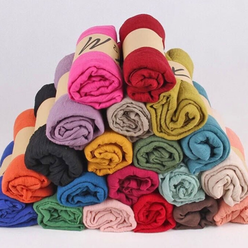 Mode 16 Kleuren Vrouwen Lange Sjaal Wrap Sjaals Vintage Katoen Linnen Grote Sjaal Hijab Elegante Effen Zwart Rood whi