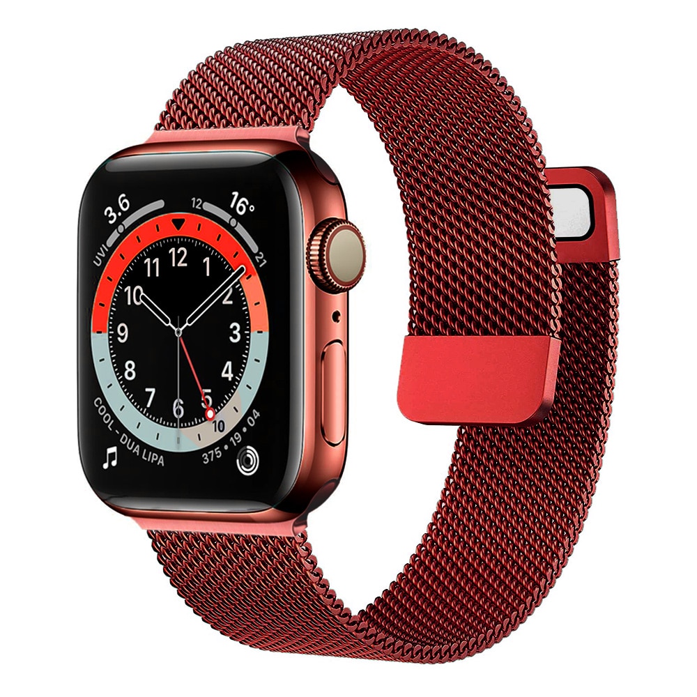 Milanolainen loop-ranneke apple watchille, metalliranneke 45mm 44mm 41mm 49mm 38mm 42mm iwatch series 9 8 7 6 5 4 se ultra -kellolle: Punainen / 20mm