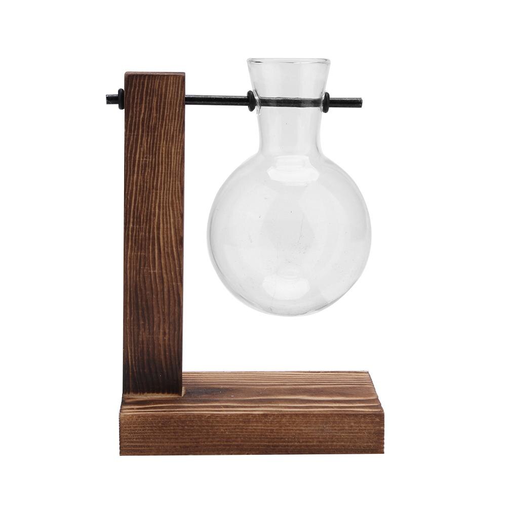Terrarium hydrocultuur plantenvazen vintage bloempot transparante vaas houten frame glazen tafelplanten huis bonsai decoratie: 7