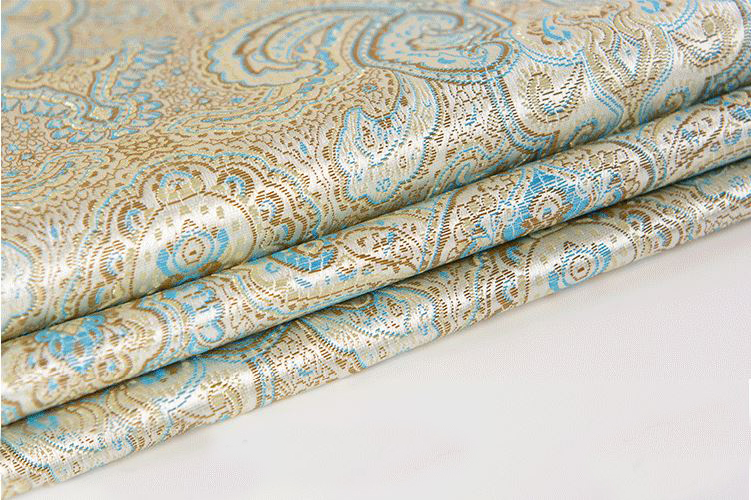 Tela de brocado de Jacquard metálico de estilo japonés de 114x100 cm, tela teñida de hilo de Jacquard 3D para ropa, ropa de cama, bolsa, cortina