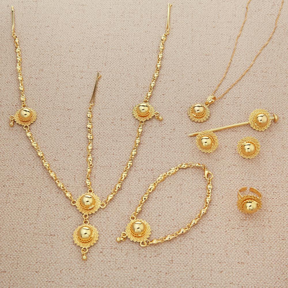 Habesha – ensemble de bijoux de pâques pour femmes, couleur or 24K, Style éthiopien, tendance érythréen