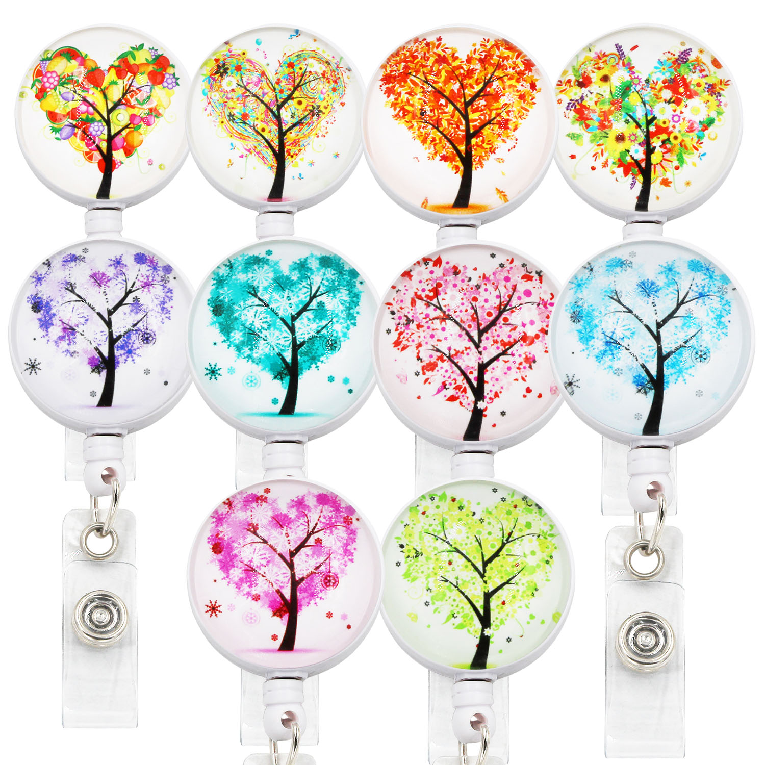 Idclip 10 stk/parti id-sykepleierholder uttrekkbar kortholder med krokodilleklemme uttrekkbar snor id-kortholder snorholder