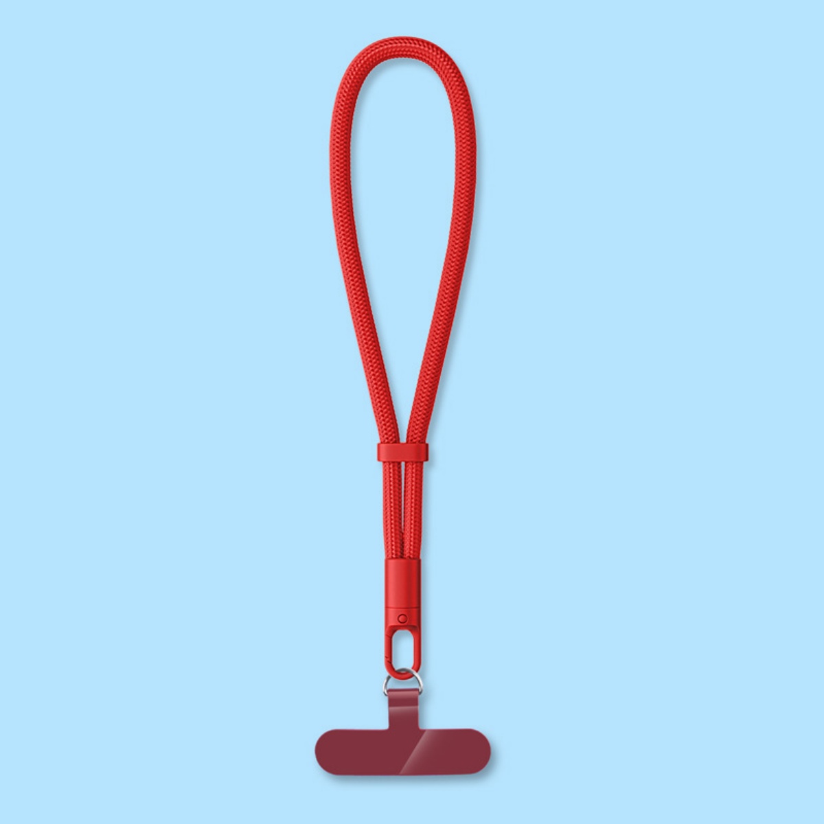 Universal Adjustable Mobile Phone Lanyard Short Wrist Strap with Self-locking Anti Durable Polyester Phone Strap: Rose Red