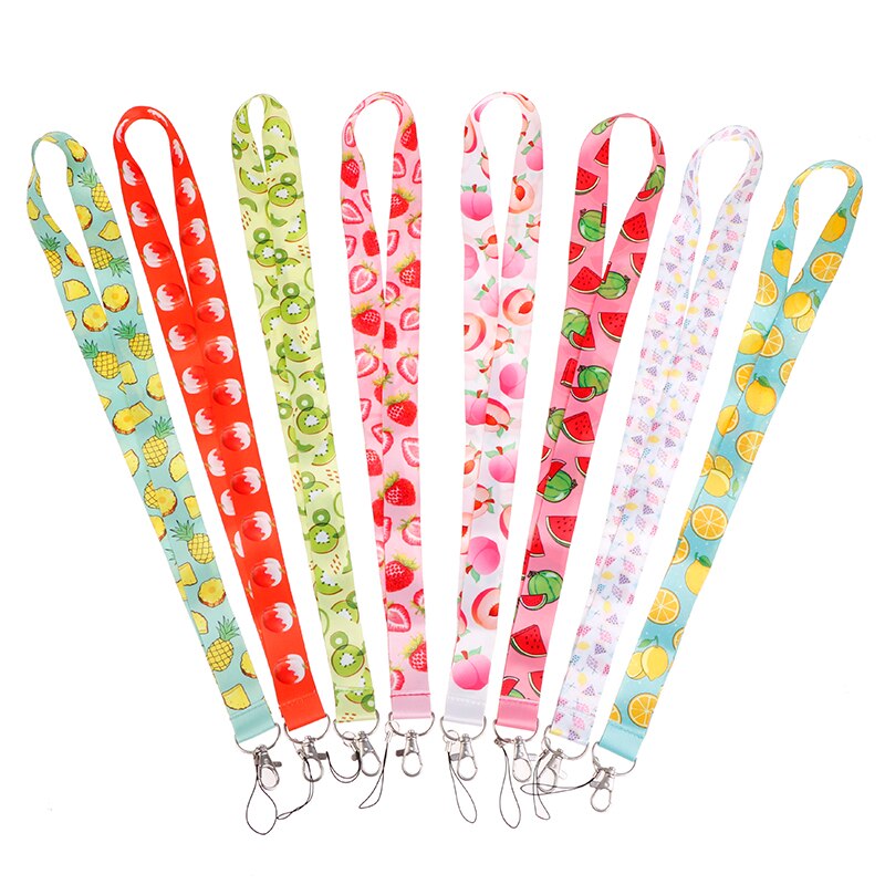 Cordón de fruta para colgar llaves, tarjeta de identificación, gimnasio, correas para teléfono móvil, insignia y sujección de USB, bricolaje, 1 ud.
