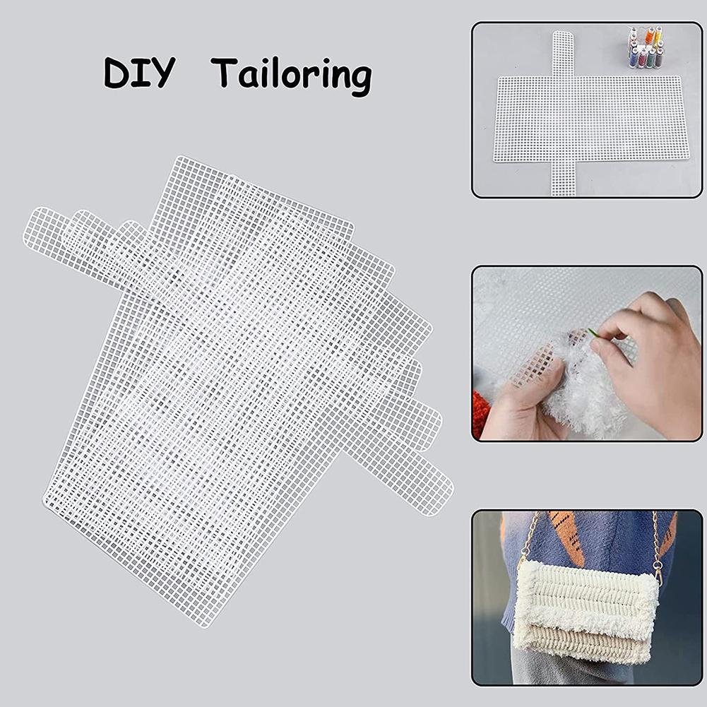 Plastic Mesh Cloth For Bag DIY Making Handcraft Bags Weaving Material Latch Hook Bags Made Plastic Grid Hook Crafts Accessories