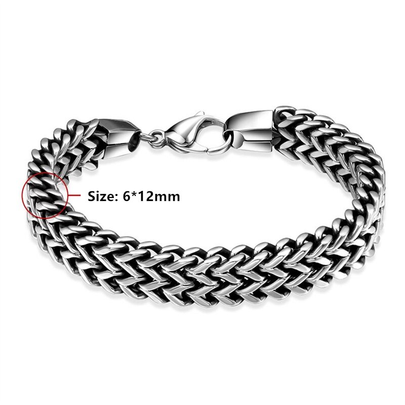 Silber Farbe Verdreht Männer Armbänder Armreifen 316L Edelstahl Handgelenk Band Hand Kette Männlichen Zubehör Hip Hop Party Rock Schmuck: Style B / 21cm