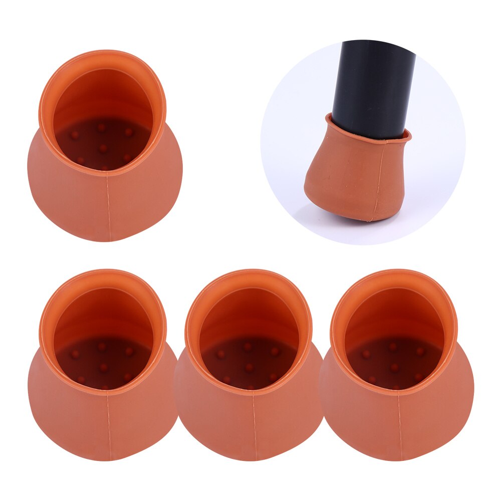 1 Set 4 Pcs Thickened Abrasion-resistant Table Leg Covers (4Pcs Transparent)