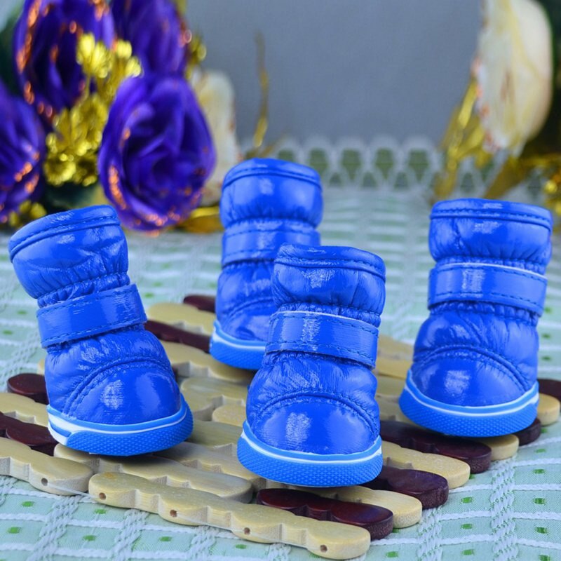 Winter Hond Schoenen Warme Snowboots Waterdichte Kleine Honden Non Slip Casual Schoenen Voor Chihuahua Teddy Pug Huisdierenproducten 4 Stks/partij: XL / Black