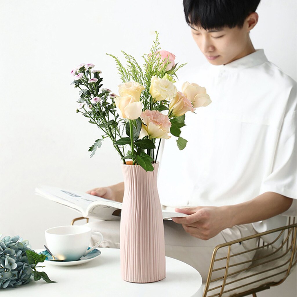 Pot de fleurs incassable en plastique, Vase pour plantes, salle d'étude, décor de mariage à la maison, Vases de décoration pour fleurs