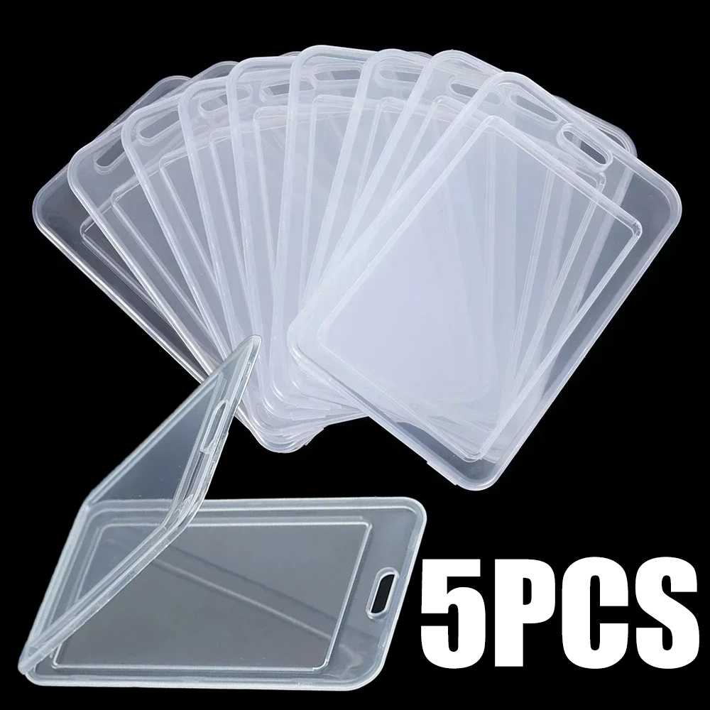 3-30 st vattentäta transparenta kortfodral styv plast busskortshållare företag kreditkort bank id-kortsfodral skyddar: Mörkgrå