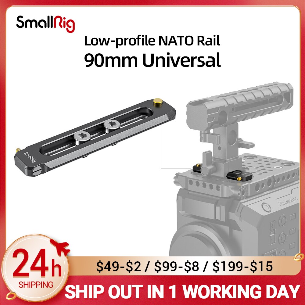 SmallRig Quick Release Nato Rail Camera Rig Low-profile NATO Rail 90mm For Video Shooting Options 2484