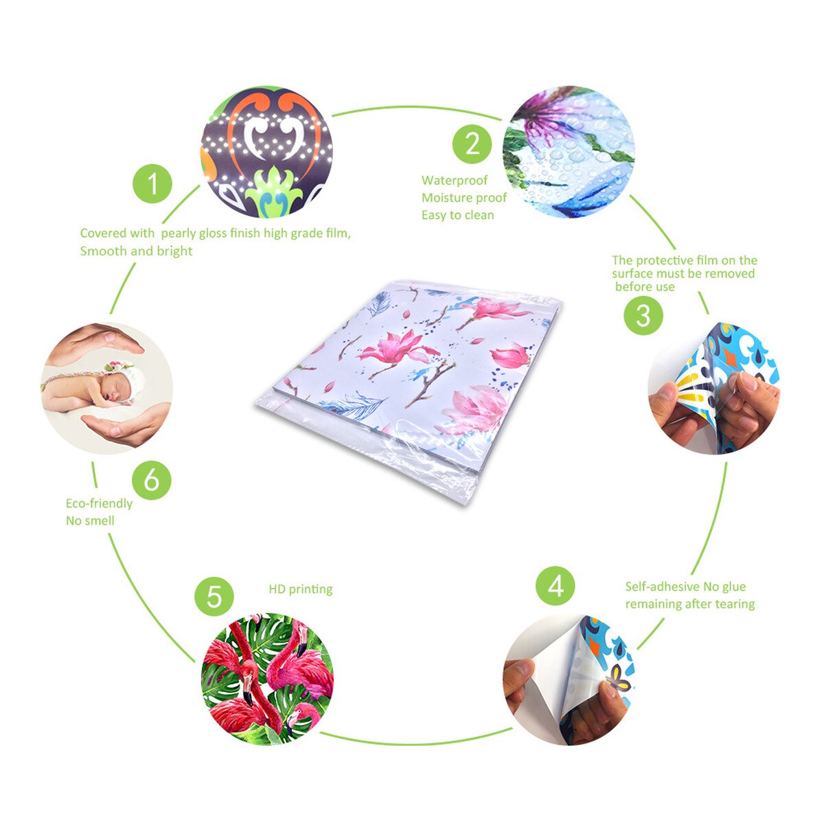 10Pcs Mediterranean Blue Geometric Tile Stickers Bathroom Kitchen Home Anti-skid Wall Stickers DIY Stickers Wallpaper