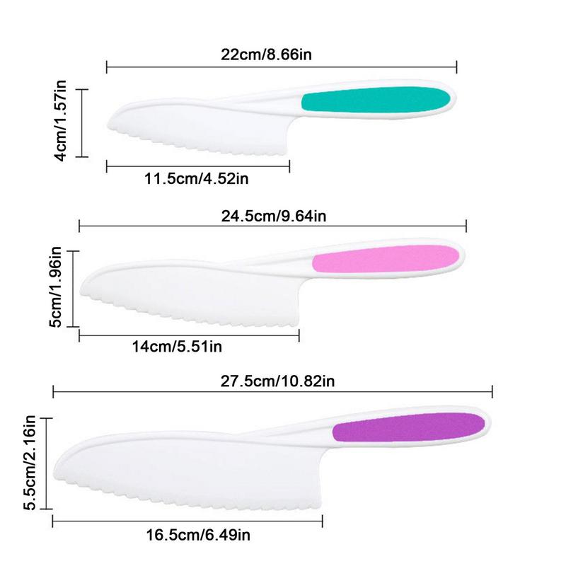 Knives For Kids Set Of 3 Kids Nylon Knife Set Kid Safe Knives For Cooking Toddler Knife Kids Knives For Real Cooking & Cutting