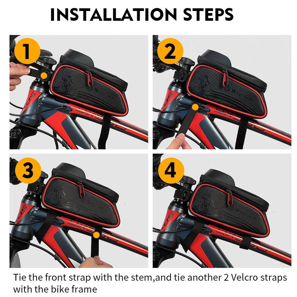 West bike mtb racefiets waterdichte bovenbuis tas touchscreen fiets voorframe fietstas tas voor fietsaccessoires