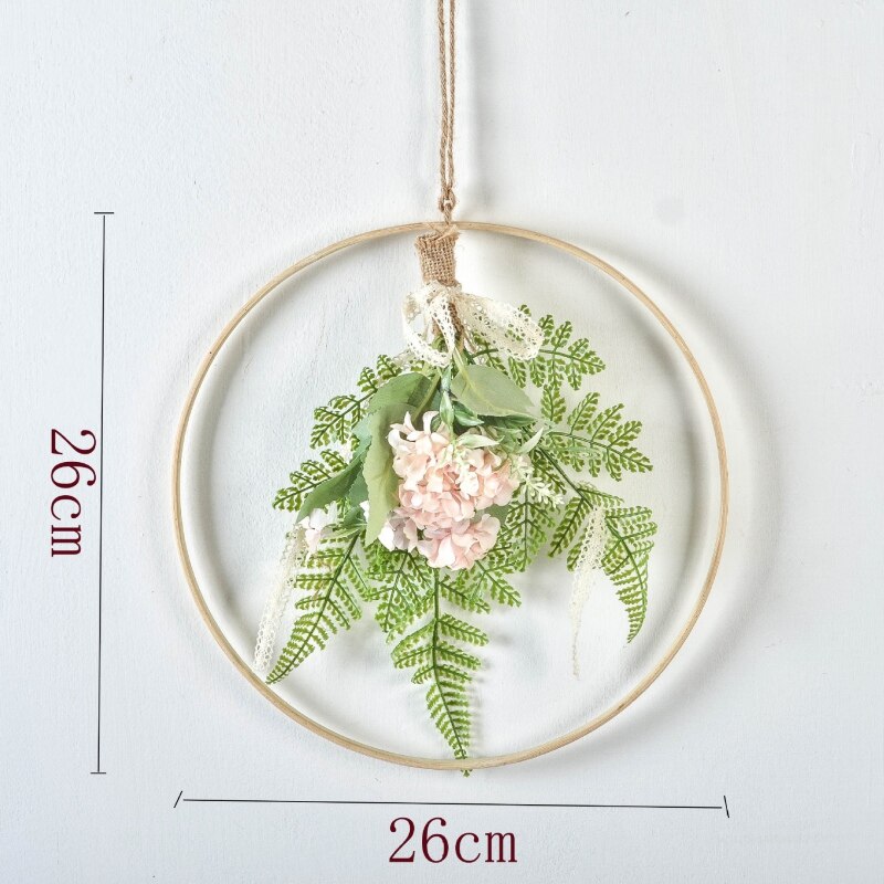 Ścienny bambusowy wieniec nie znikną girlanda sztuczny kwiat wiszący pierścień dekoracyjne rekwizyty salon ślubny wystrój domu #