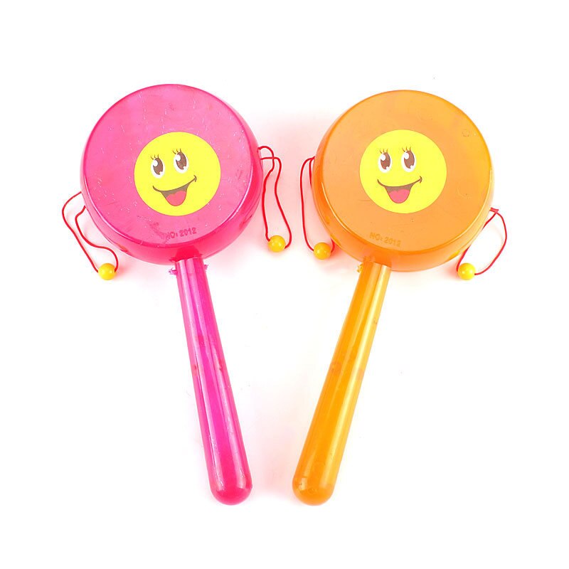 Children Baby Educational Baby Toys Drum-shaped Rattle Shining Expression Classic Rattle Traditional Plastic Rattle Toy