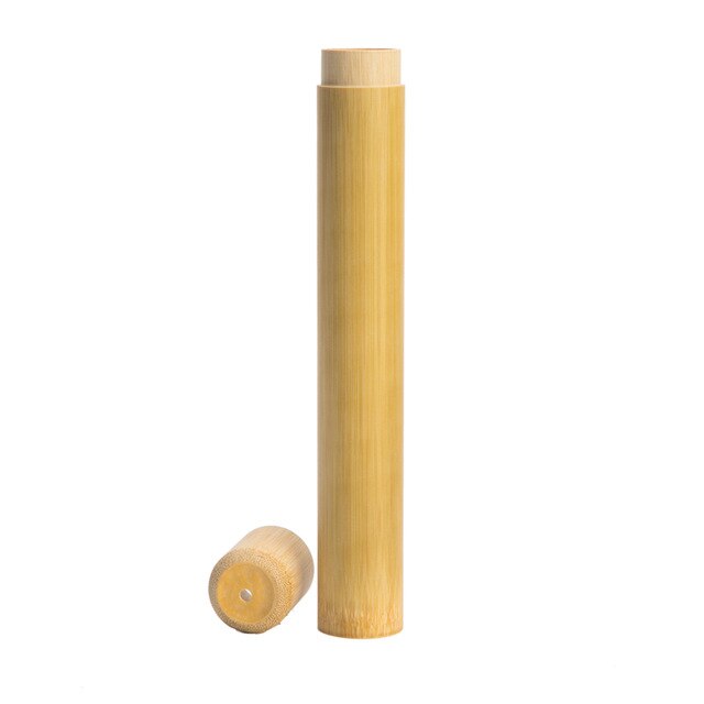 1pc regnbuetandbørster  +1pc bambusrør miljøvenlig naturlig bambus tandbørste rejsetaske blød hovedtænder børste 2pc pakninger: Rør