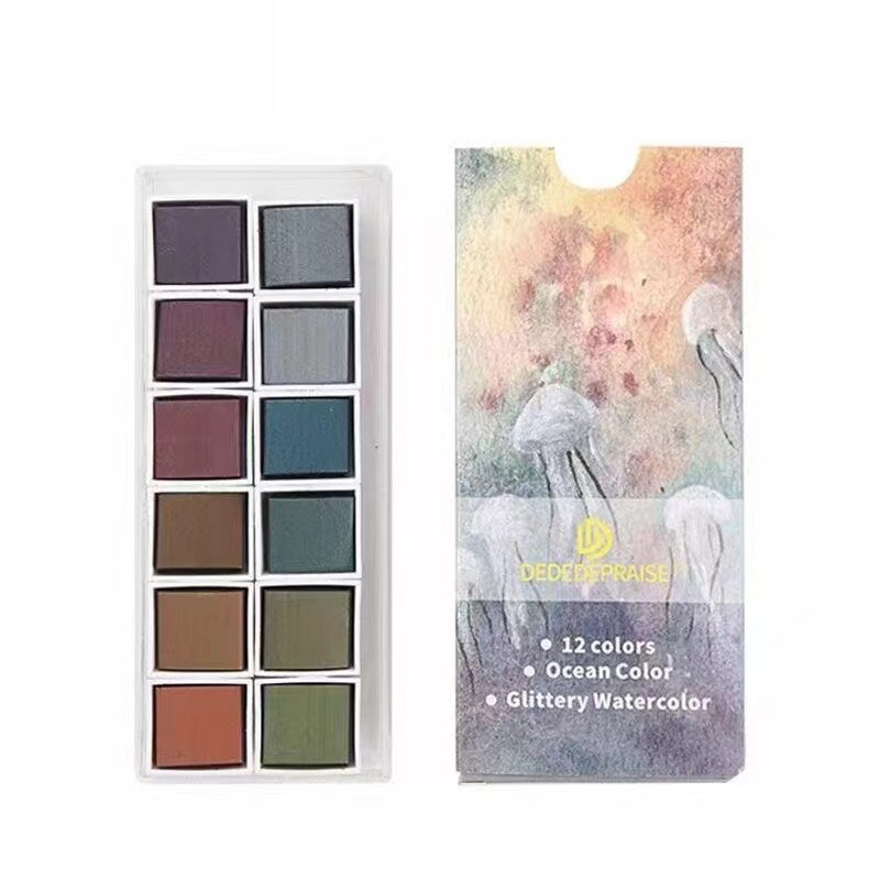 Pearl Series Manual Solid Watercolor Paints Watercolor Paint Set Art Nail Painting Decorative Watercolor Art Decor Makeup: Orange