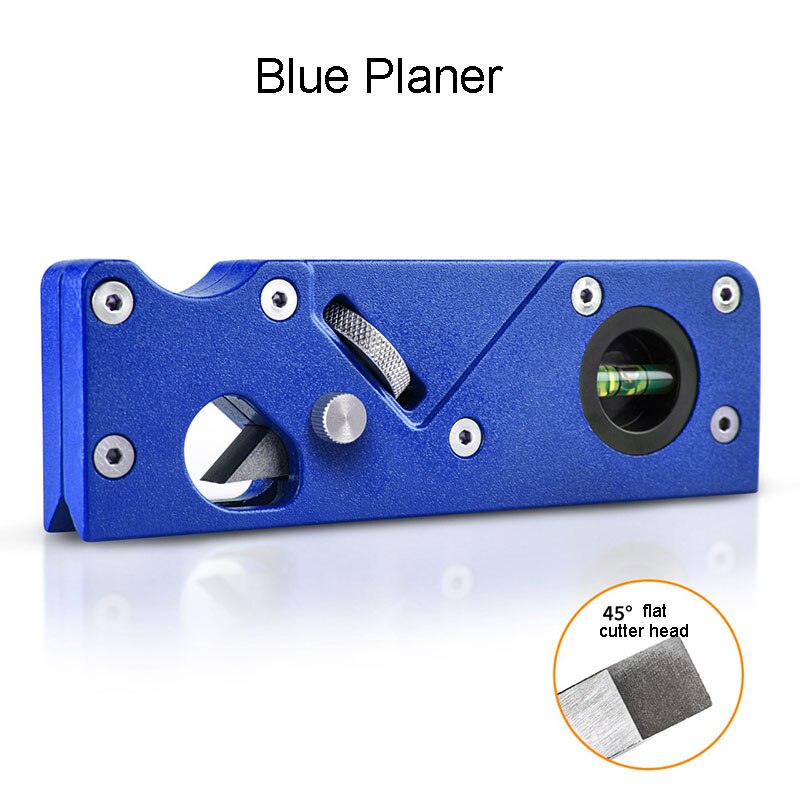Chamfer Plane Woodworking Hand Planer 45 Degree Bevel Cutter Head Edge Corner Flattening Tool Manual Planer Carpenter Hand Tools: Flat knife blue