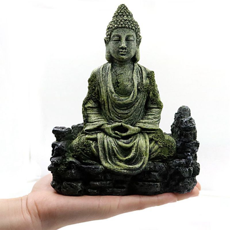 Harz Alte Nachahmung Buddha Statue Ruinen Aquarium Ornament Aquarium Dekor angeln zubehör Aquarium dekor: Ursprünglich Titel