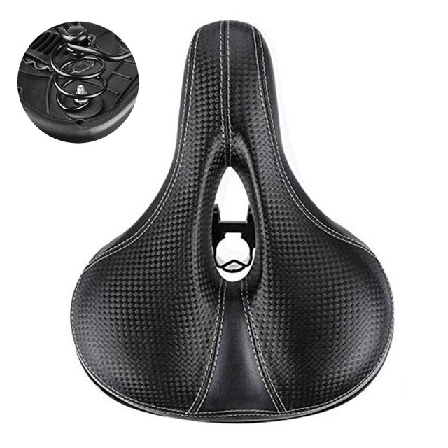 Sillín de bicicleta de GEL 3D para hombre y mujer, asiento grueso para bicicleta de montaña y carretera, hueco, transpirable, cómodo y suave: Black B