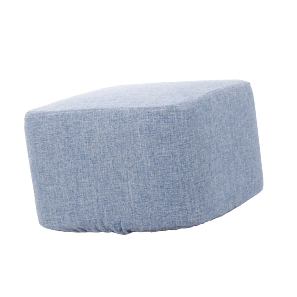 Dustproof Linen Cotton Square Stool Cover for Wood Footstool Ottoman Pouffe various color: Light Blue