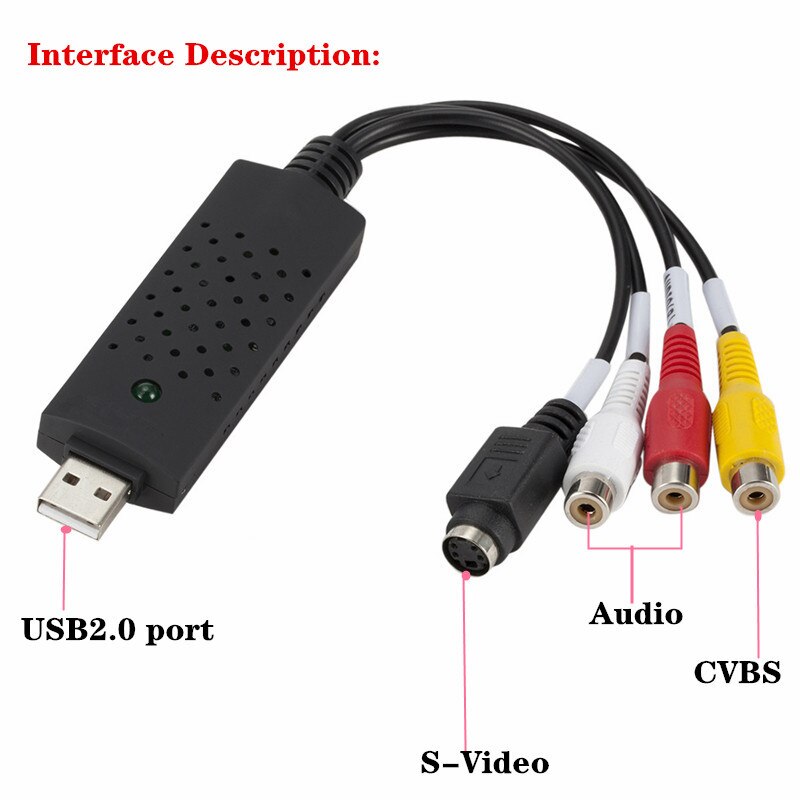 USB 2.0 to RCA cable adapter converter Audio Video Capture Card Adapter PC CableS For TV DVD VHS capture device