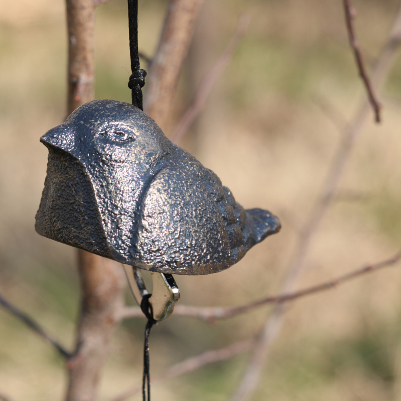 Japanese Cast Iron Birds Blessing Garden Balcony Wind Chime Outdoor Wind Chime Small Bell Vent Temple Praying Good Luck Bell