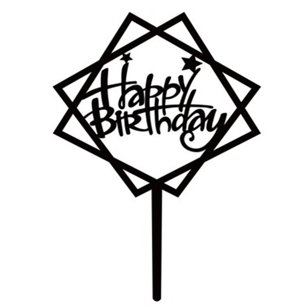 Happy Birthday Cake Acrylic Letter Cake Toppers Party Supplies Happy Birthday Black Cake Decorations Boy: I