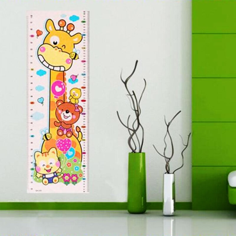 Funny Cartoon Growth Chart for Kids Bedroom Decorations Wall Stickers Diy Cartoon Home Decals Height Measure Mural Art