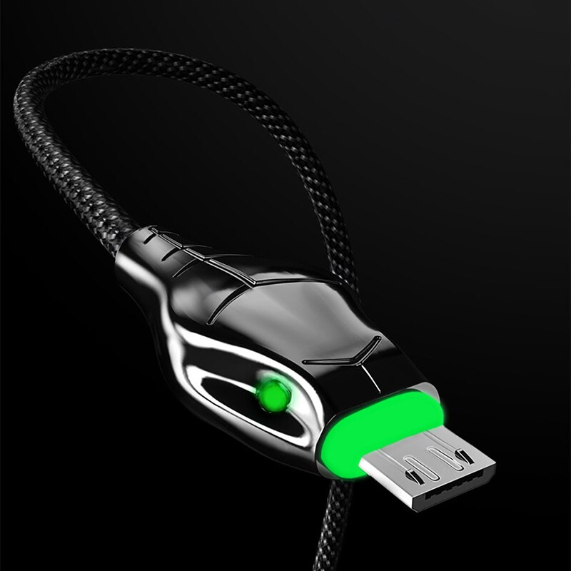 Micro USB LED Light Cable 5A Fast Charging Charger Micro Usb Cable For Samsung Xiaomi mi10 Huawei Android Mobile Phone Wire Cord: 2m