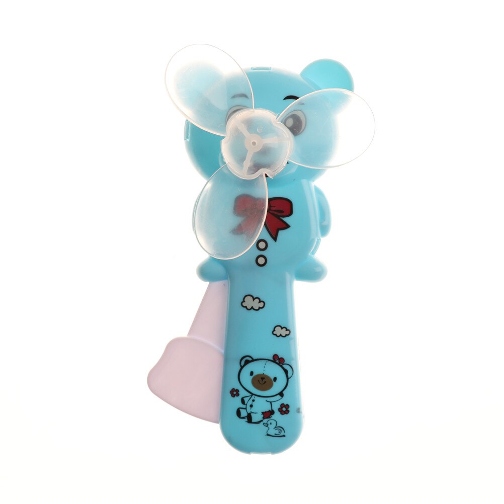 Fan Mini Draagbare Cartoon Cubs Hand Druk Fan Pagina Handleiding Kids Handheld Zomer Mini Airconditioner Draagbare: Blauw