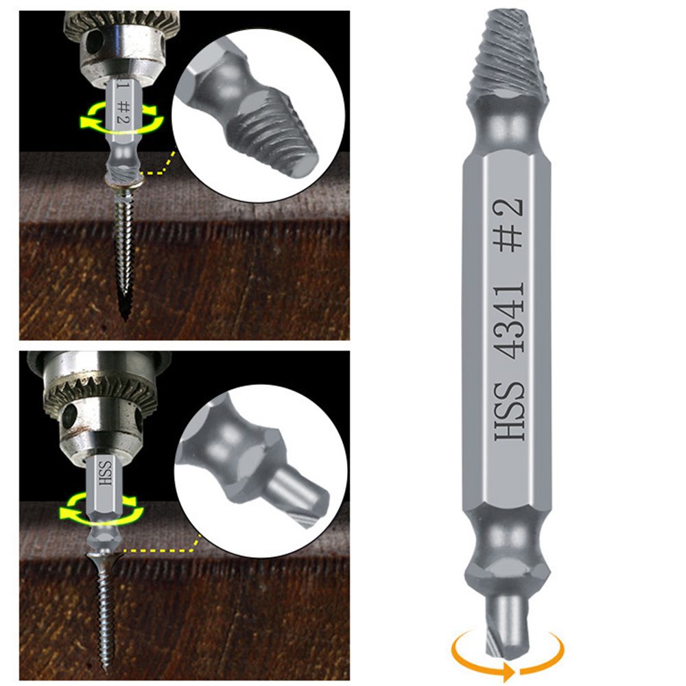 4/5/6 PCS Damaged Screw Extractor Drill Bit Set Stripped Broken Screw Bolt Remover Extractor Drill Easily Take Out Removal Tools