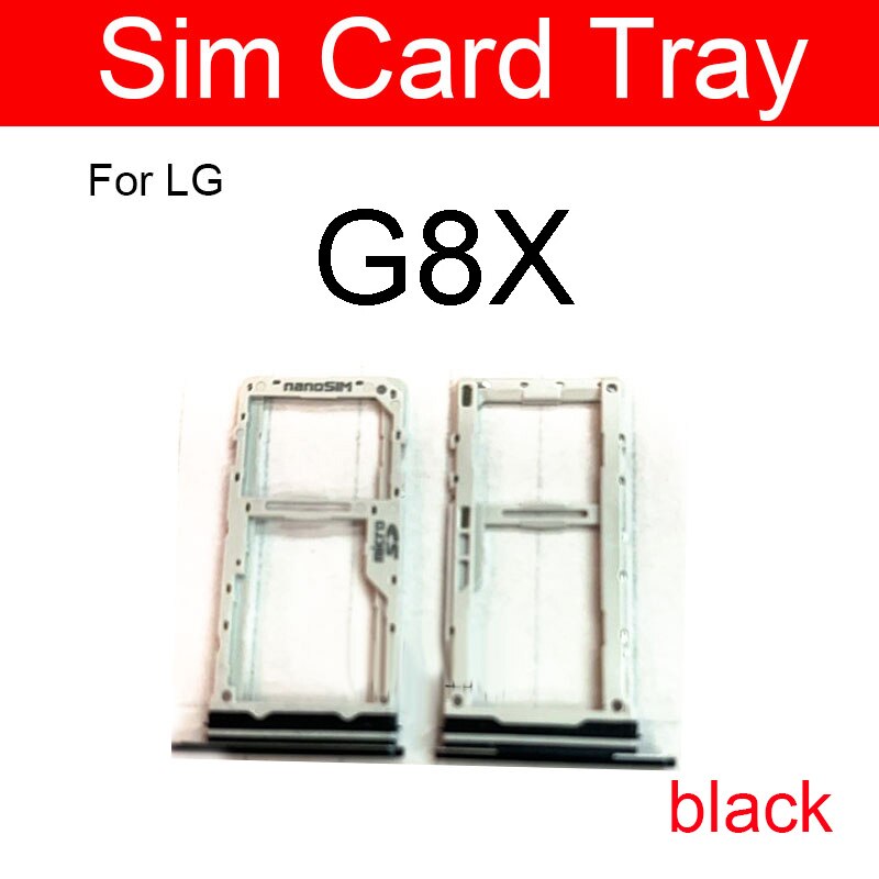 Sd memory sim-kort bakkeholder til lg  g2 g5 g6 g7 g8 g8x sim-kortlæser slot socket adapter reservedele tilbehør: G8x sorte