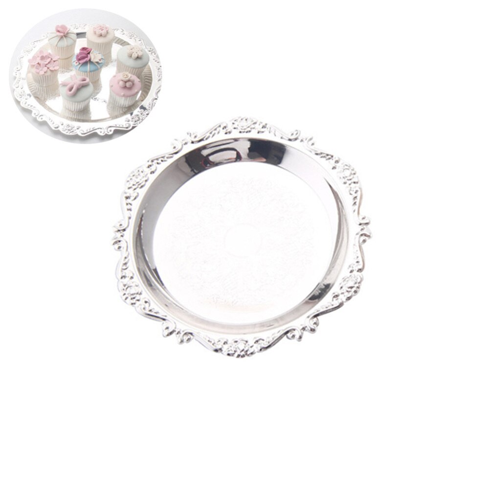 Delicate Fruit Platter Dessert Plate Cake Dish Snacks Tray Decorative Tableware for Wedding Party Home (Golden)