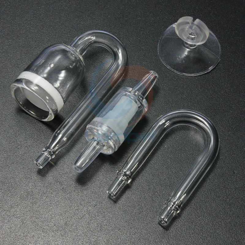 Aquarium CO2 Diffuser Kit Terugslagklep U-vorm Glazen Buis Zuignap Voor 4X6 Mm Buis Vis