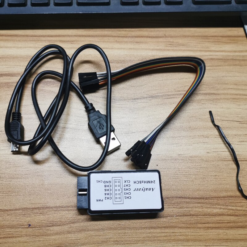 Analizador lógico USB LA1002, dispositivo portátil con Cables para electrónica automotriz, 5MHz, 24M, 8 canales