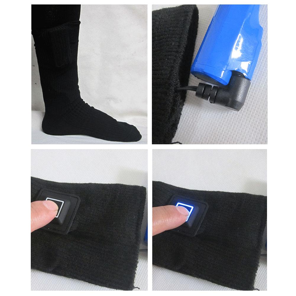 3.7V 2200MAH Lithium Battery Upgrade Heating Socks Rechargeable Adjustable Battery Electric Heating Socks Double Layer Warm Sock