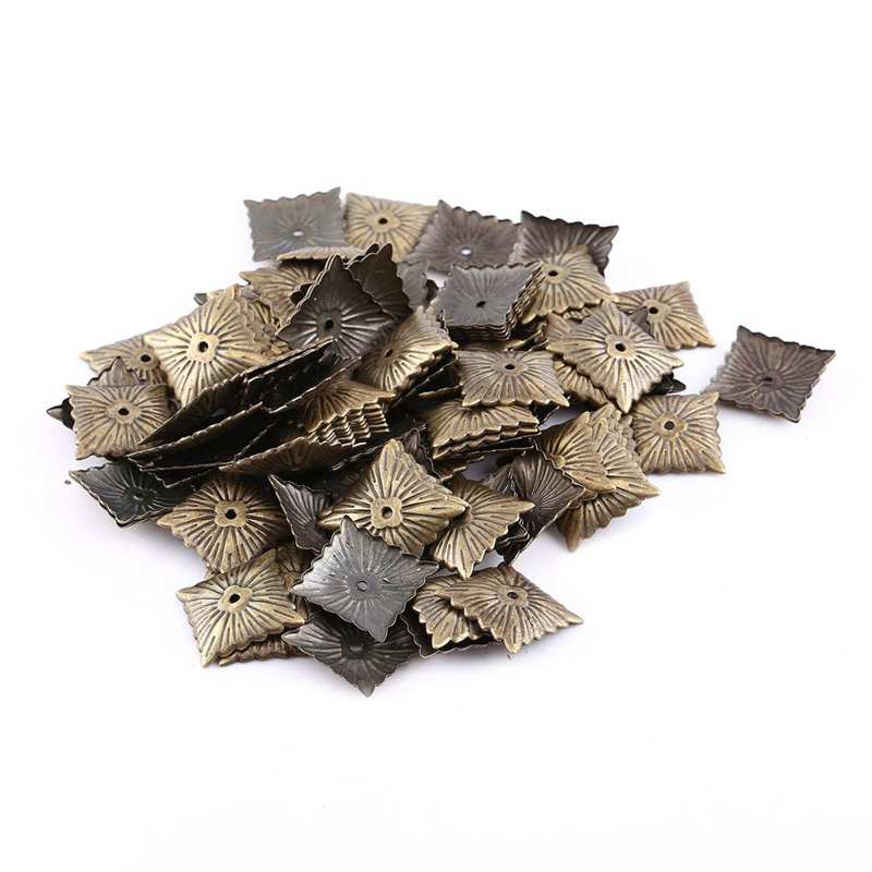 Tachuela decorativa Vintage para muebles, tachuela decorativa con etiqueta metálica de bronce para muebles, sofá y puerta de zapatos, 100 Uds.
