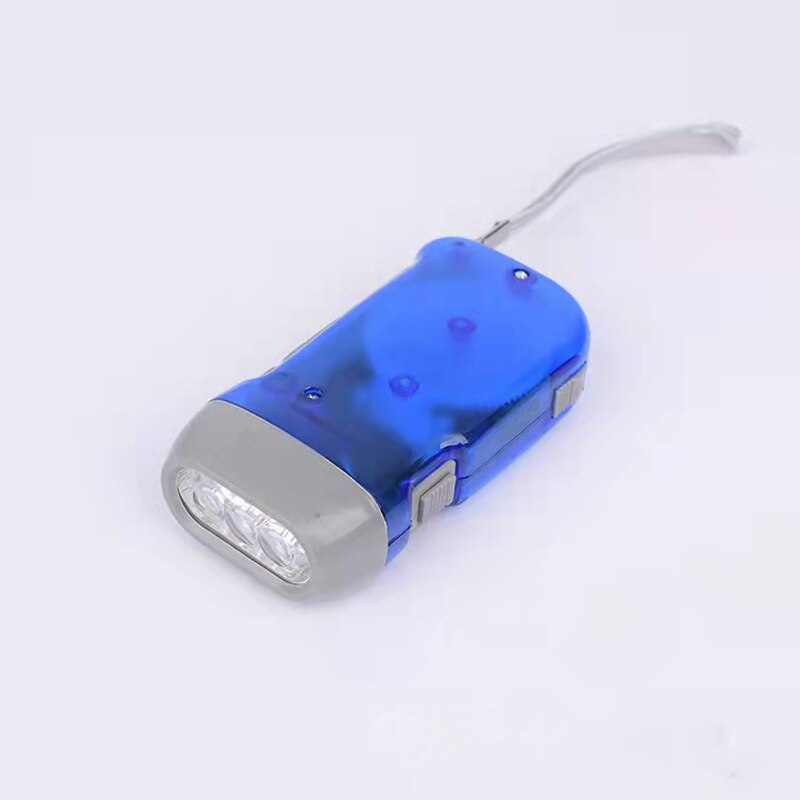 Portablex 3 Led Dynamo Wind Up Zaklamp Hand-Drukken Crank Nr Geen Batterij Torch Outdoor Tool: blue