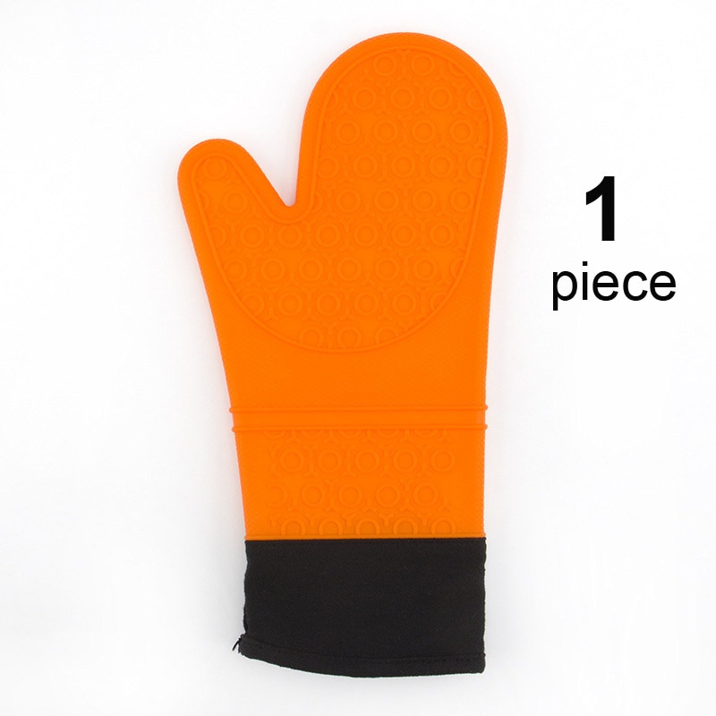 Silikone varmebestandig isolering køkken mikroovn handske ovn luffer til bagning madlavning bbq: Orange