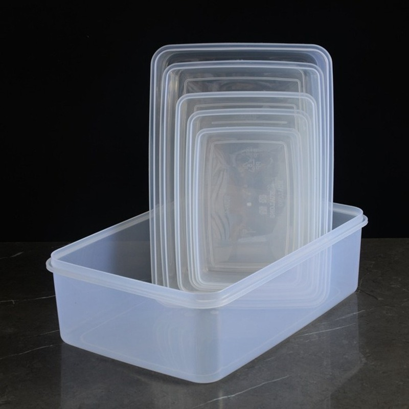 Transparent Rectangular Refrigerator Receiving Box Large Capacity Preservation Box Set Refrigerated Food Box Hualong