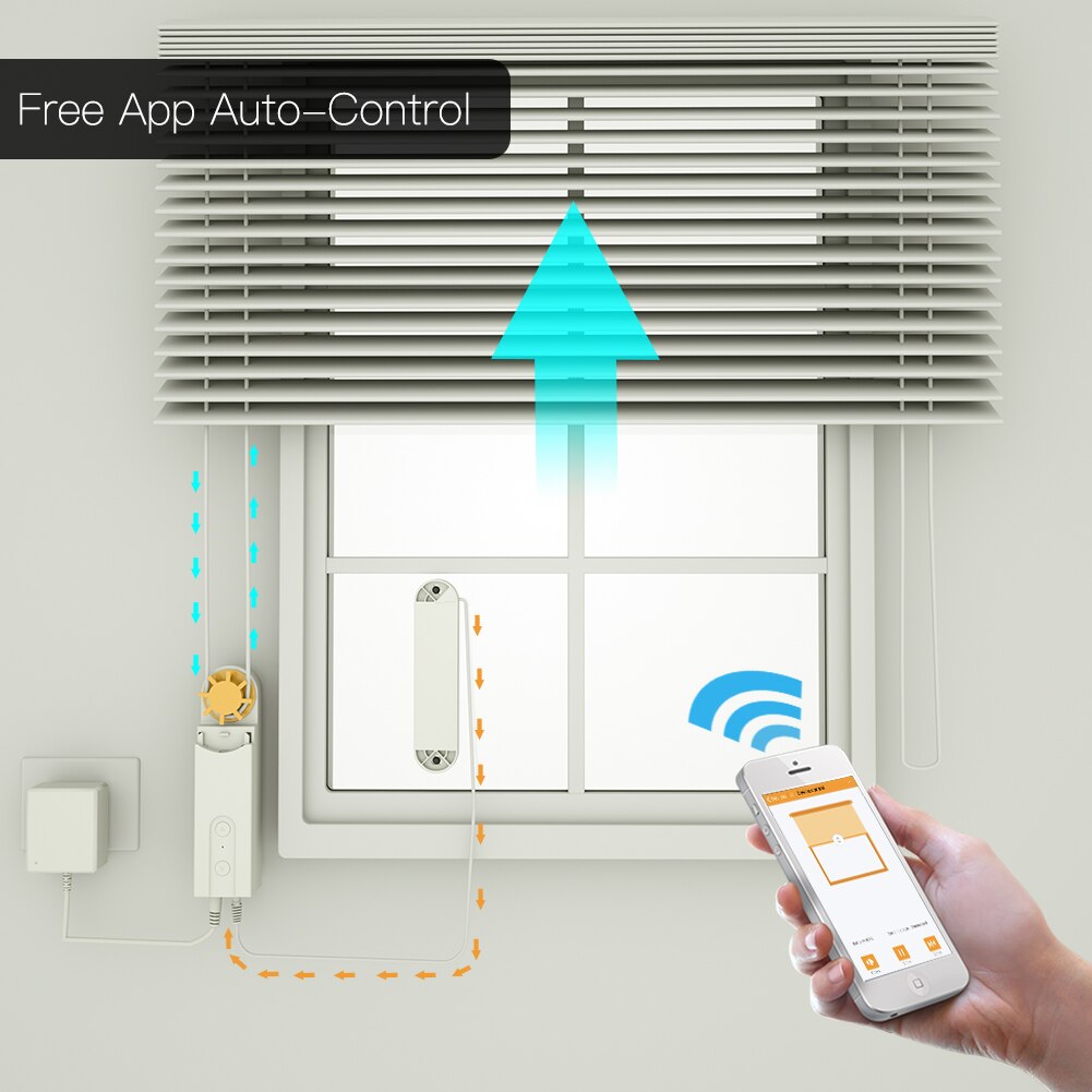 MoesHouse DIY Smart Roller Blinds Drive Motor Motorized Chain Powered By Charger Build-in Bluetooth APP Remote Control.